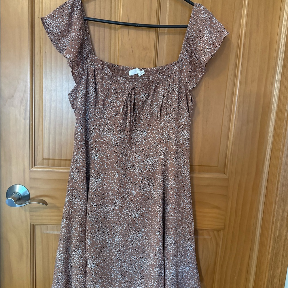 Lush mauve and White Floral Dress